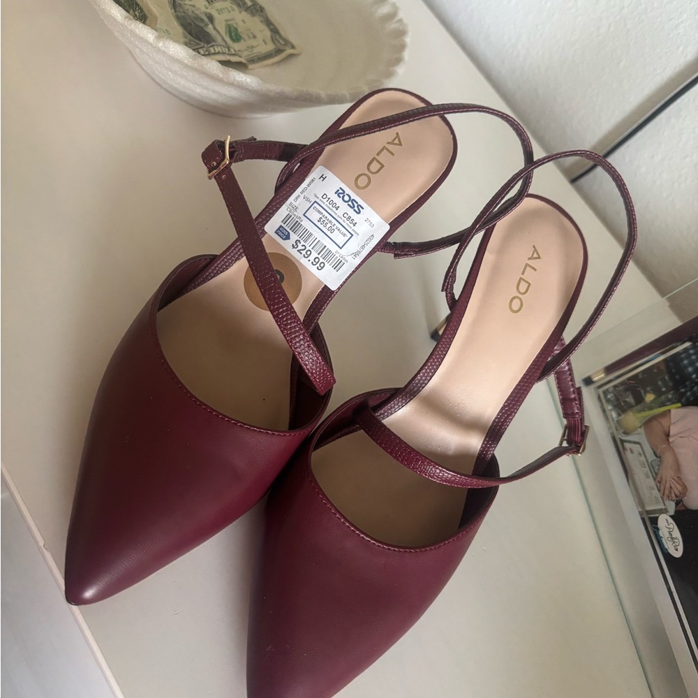 Aldo Red Heels Elegant Pointed Toe